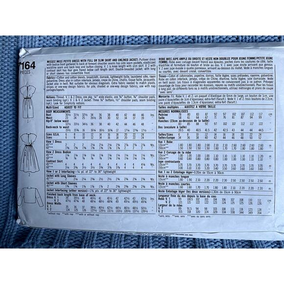 Simplicity 7164 Sewing pattern dress swing pencil skirt jacket 1980s size 6-14 - Picture 3 of 5